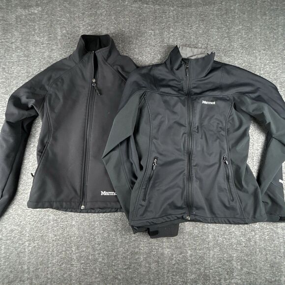 Marmot Jackets & Blazers - Marmot Windbreaker Jacket Womens Sz M Black Gore-Tex SoftShell Lot of 2 READ